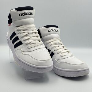 Adidas Hoops 3.0 Mid Womens 7.5 White Black GW5455 NWOB Unworn